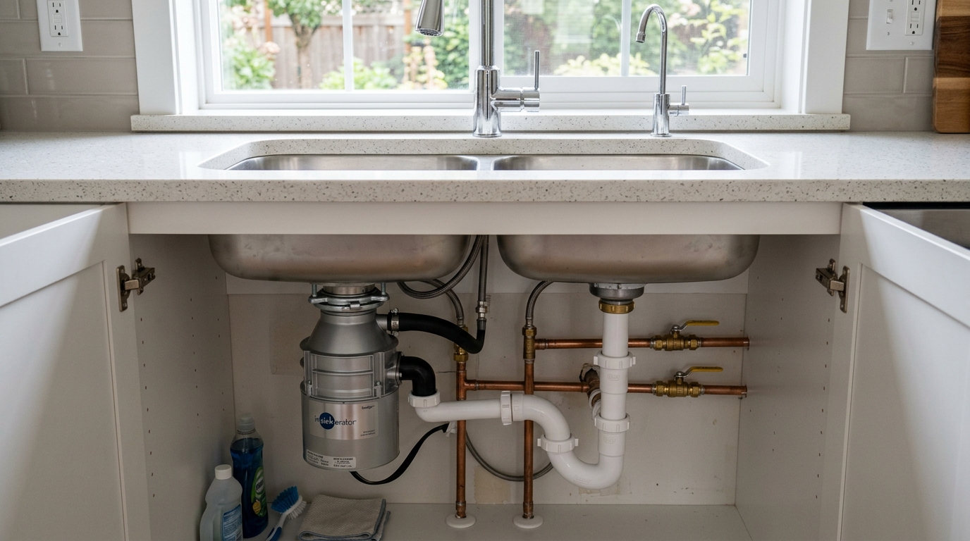 Residential Kitchen Plumbing and Under-Sink Pipe Installation